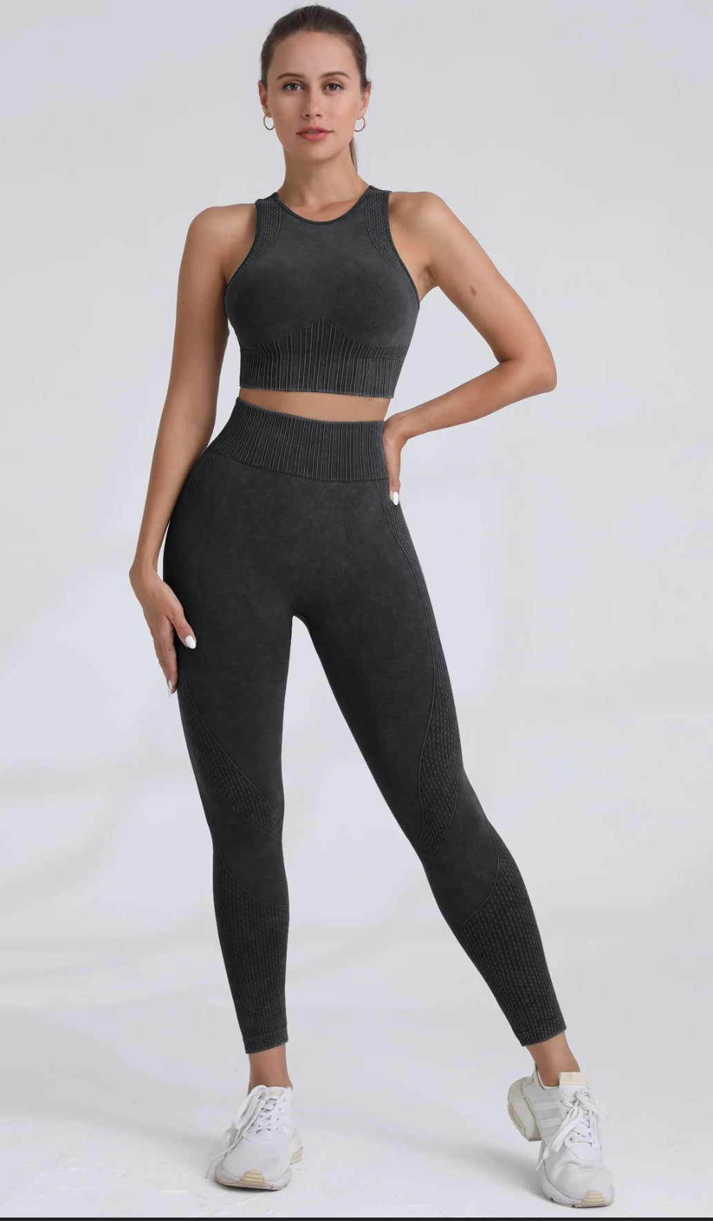 Cropped yoga two piece set