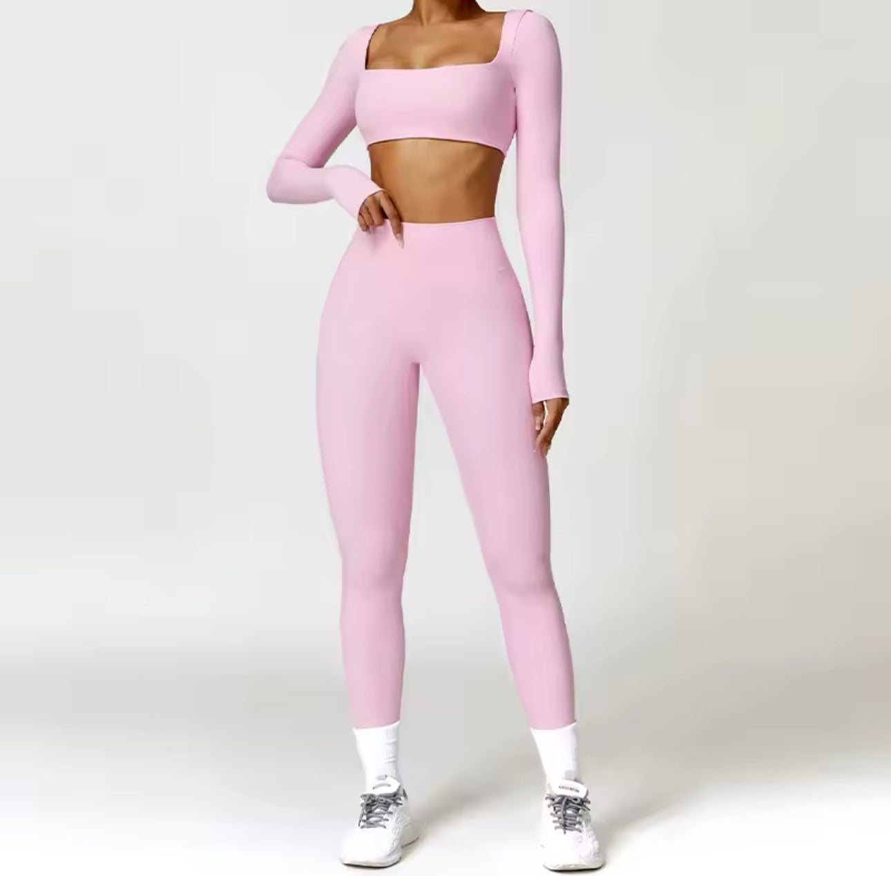 Pink baddie yoga set
