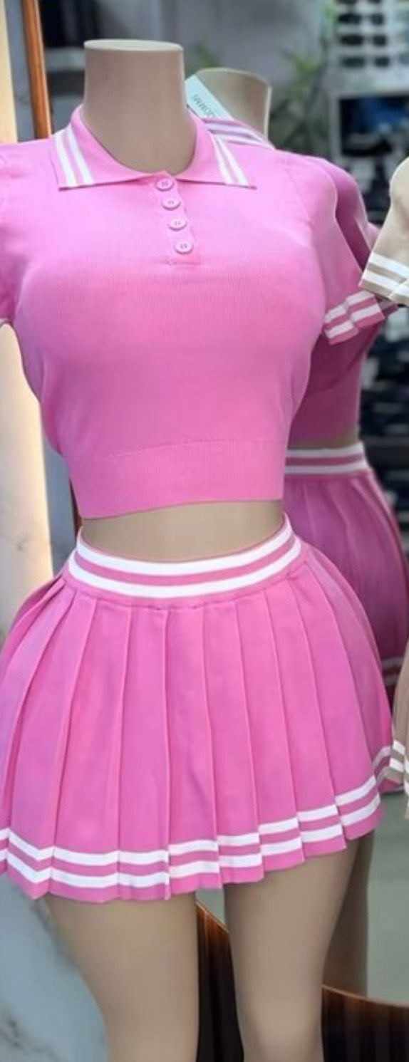 pink 2pc Skirt set