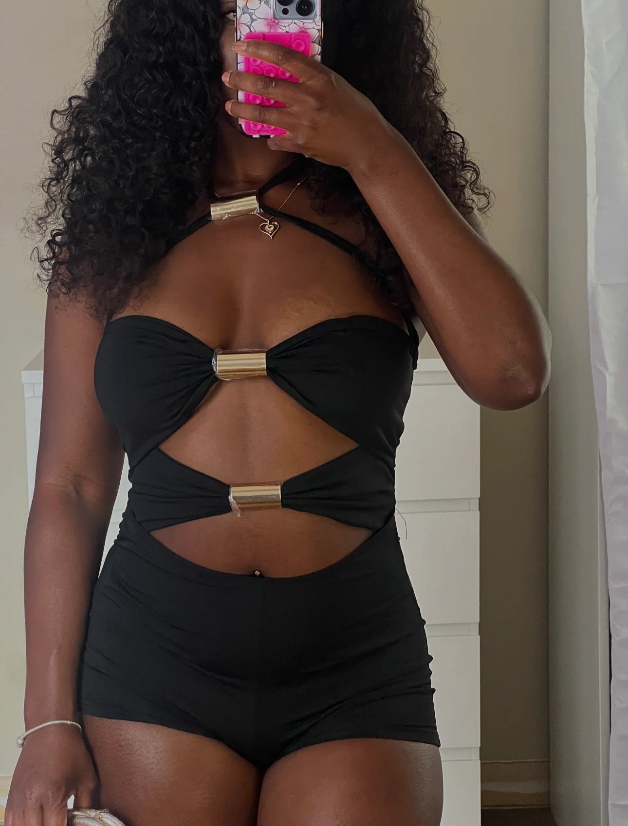 Lace up black bodysuit