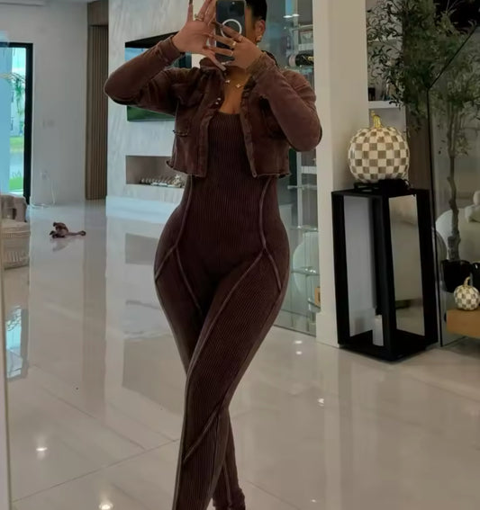 Washed Knitted two-piece outfit