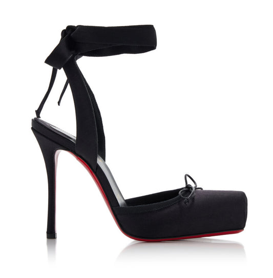 Satin Ballerina Red Bottom Lace-Up 🩰