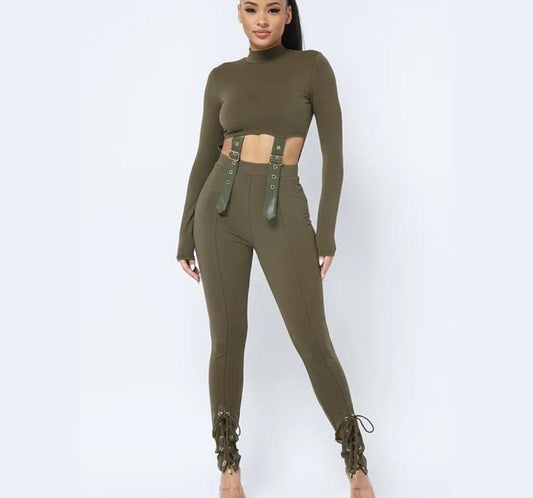 One piece green bodysuit