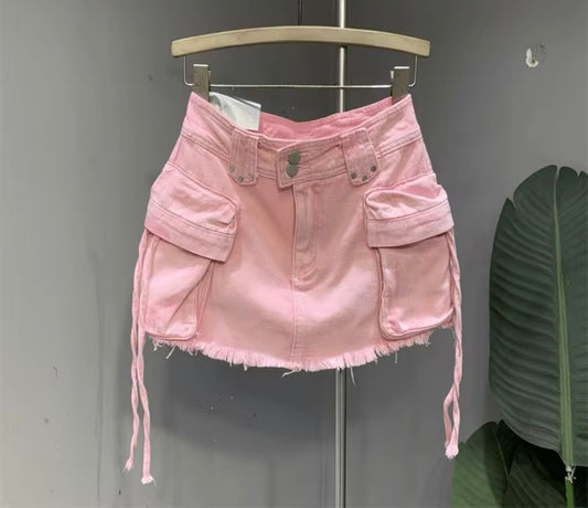 pink mini skirt